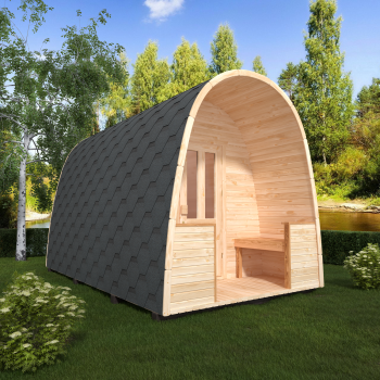 Fasssauna / Gartensauna / Banja / Viking 4,0 m mit Balkon